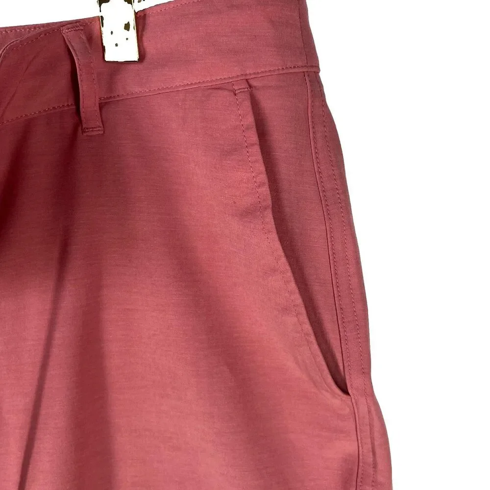 Faherty All Day Shorts Men's 34 Drawstring Chino 7 Inseam Stretch Dark Pink